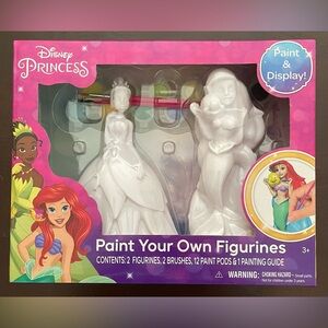NEW IN BOX ~ Disney Princess ~ Tiana & Ariel Paint & Display Your Own Figurines